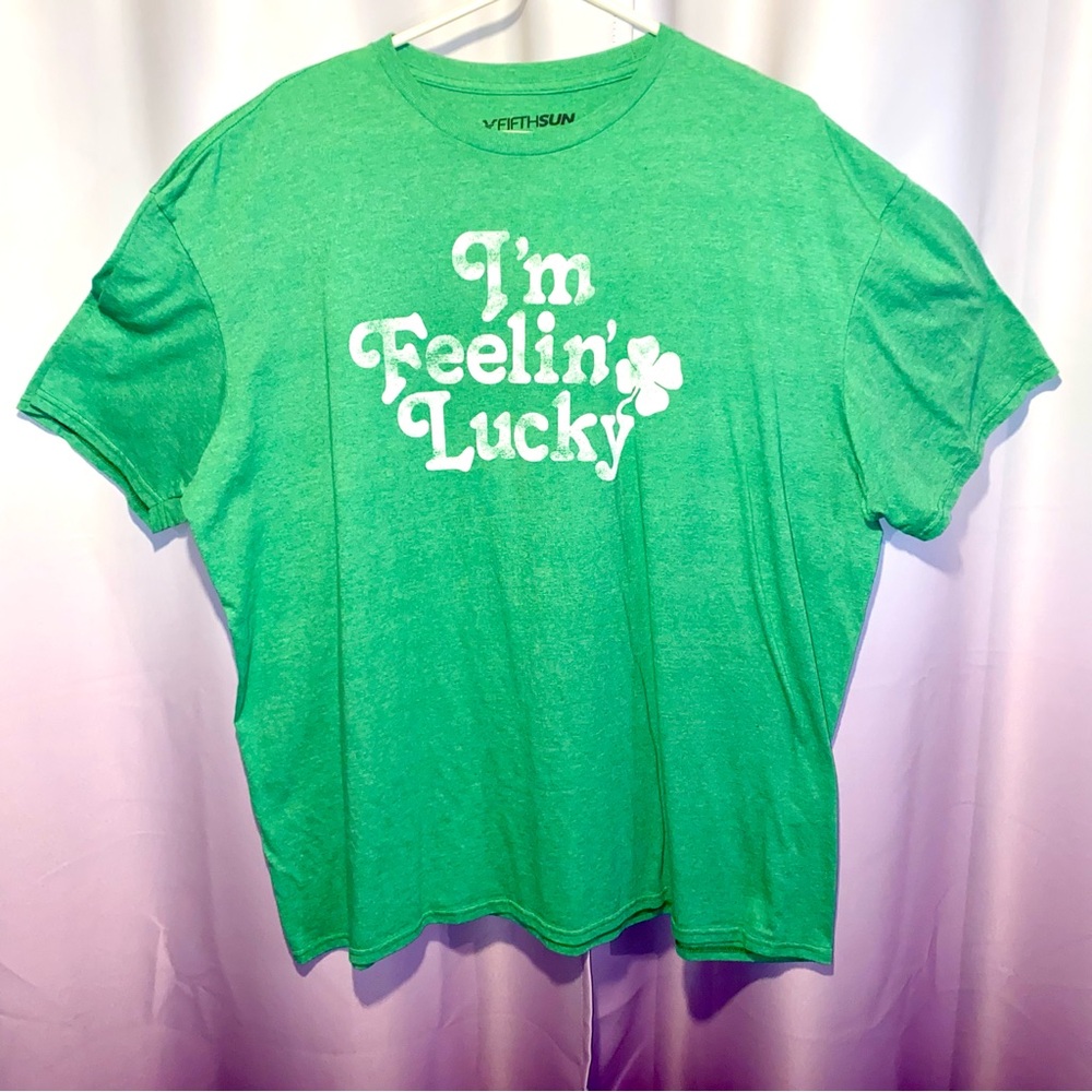 “I’m Feeling Lucky” Green Tee Size 2XL